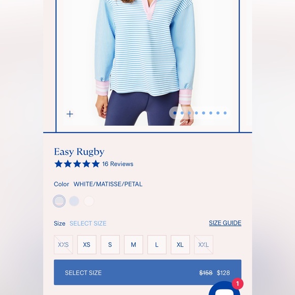 Addison Bay Easy Rugby in White/Matisse/Petal - Picture 10 of 10